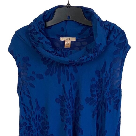 Kial BlueRazor Cut Cowl Neck Sleeveless Tunic Top Sz M - Picture 2 of 11